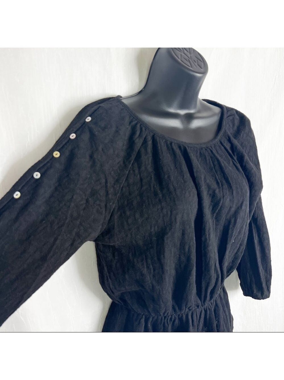 🦩 LUCKY BRAND Button Sleeve Peplum Top / 100% Cotton (🦩2 for $25) - Picture 3 of 15